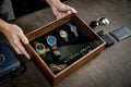 8x10 Wood Watch Box with Glass Lid (Design 5)