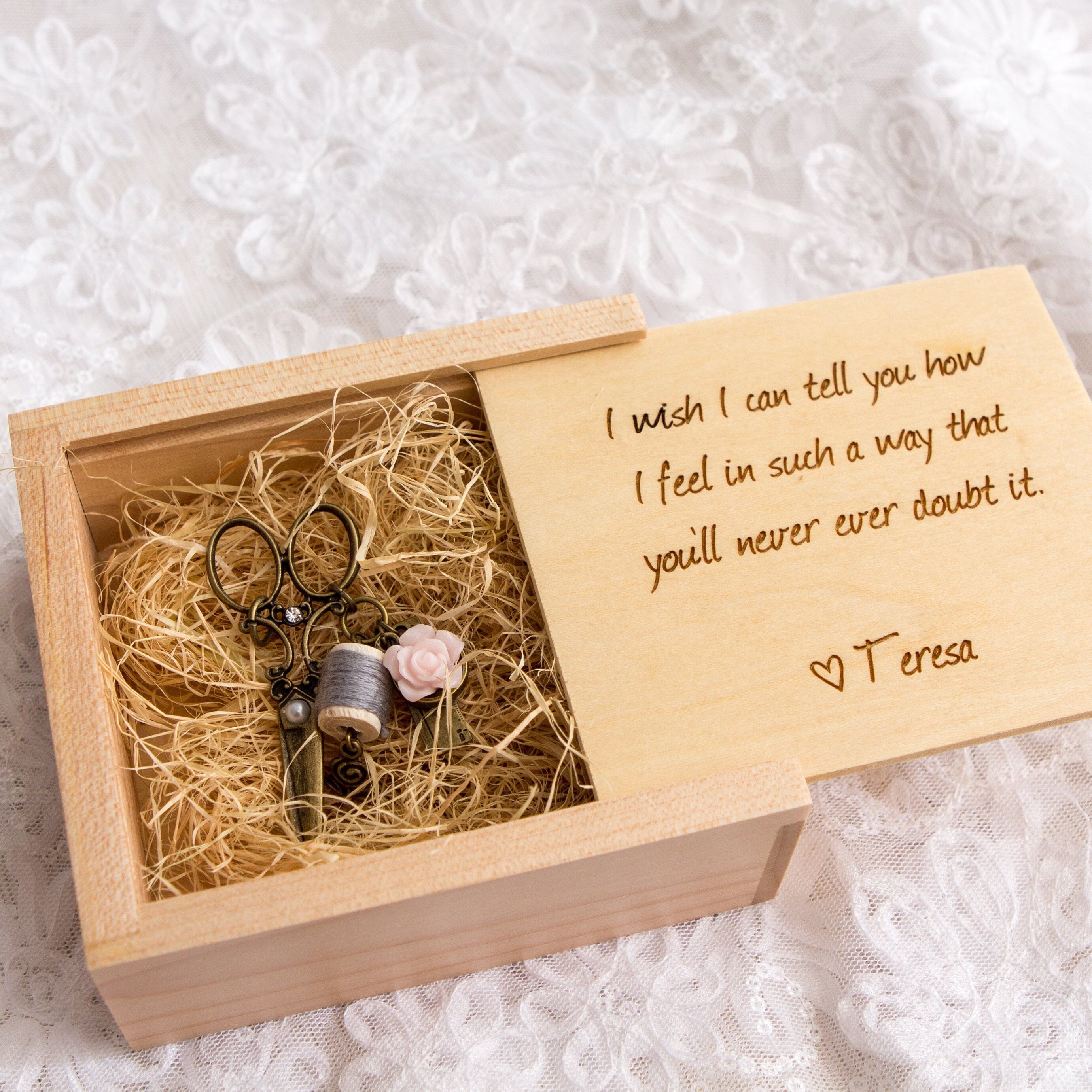 Square Maple Gift Trinket Box