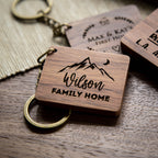 Rectangle Wood Key Chain