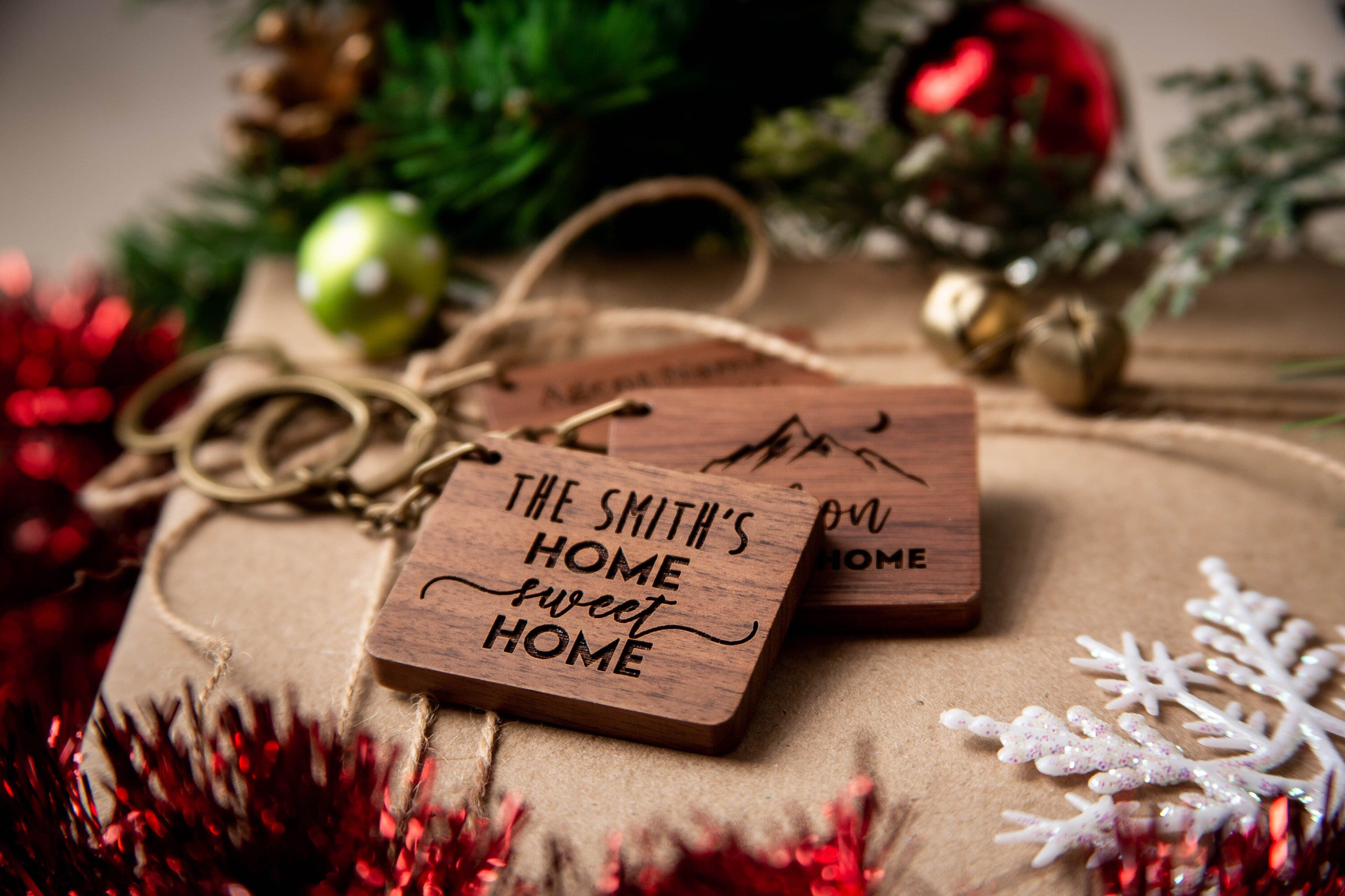 Rectangle Wood Key Chain