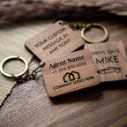 Rectangle Wood Key Chain