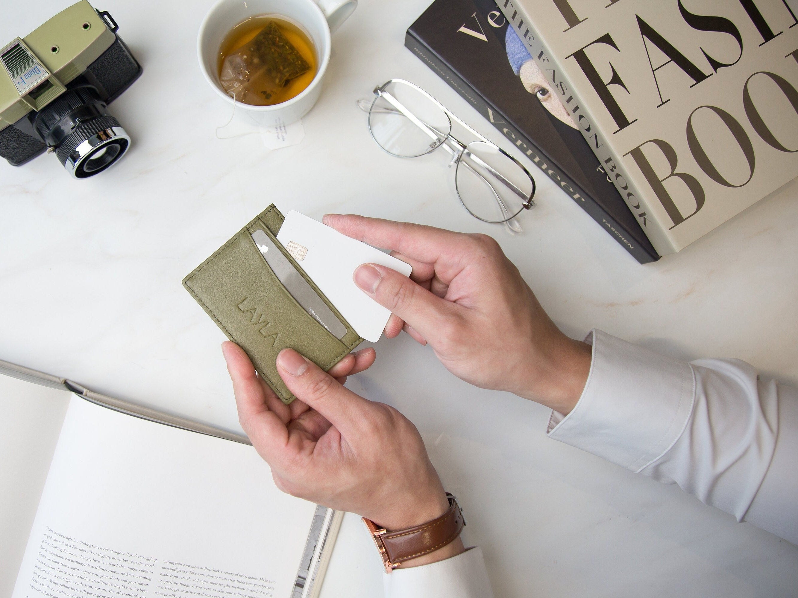 Embossed Leather Card Holder