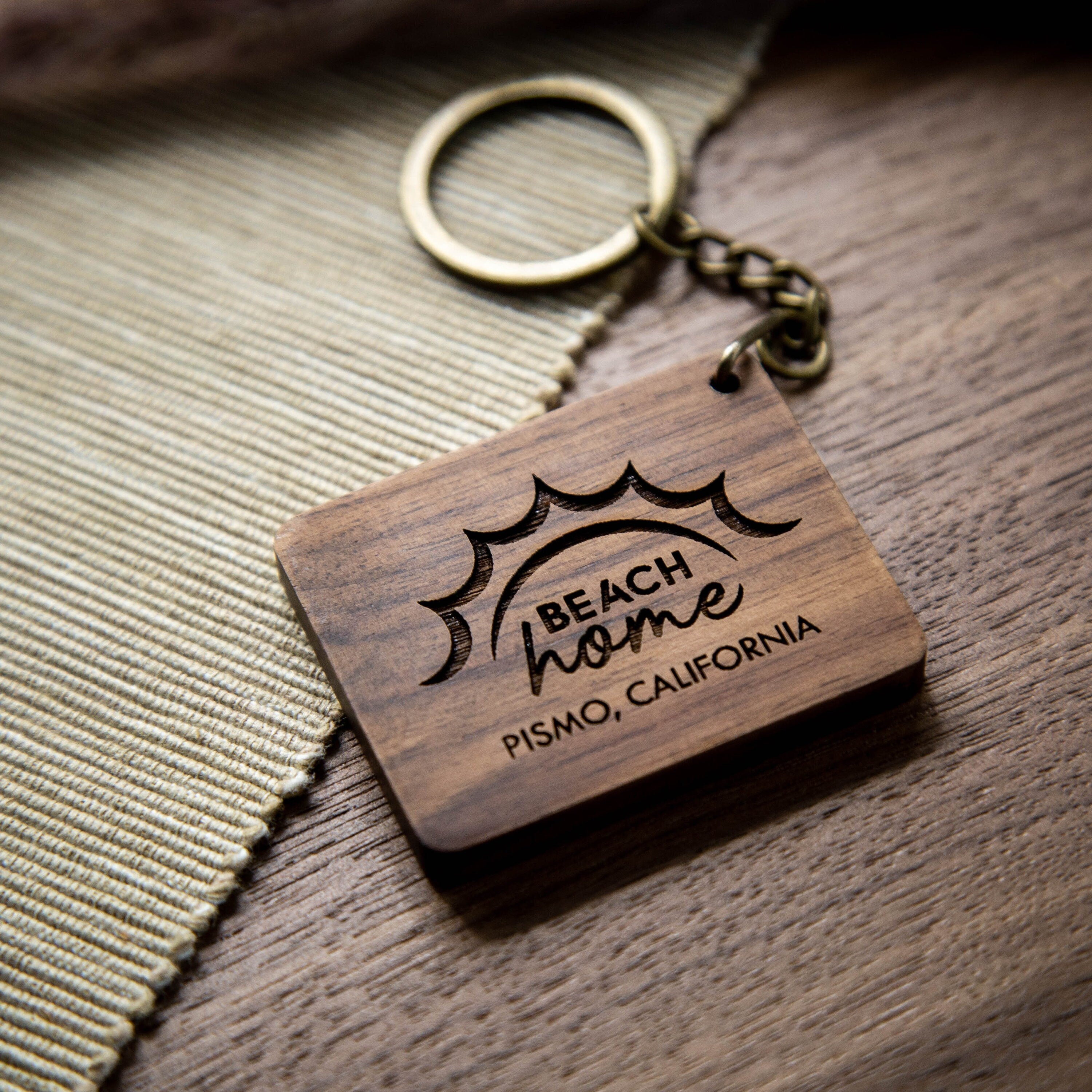 Rectangle Wood Key Chain