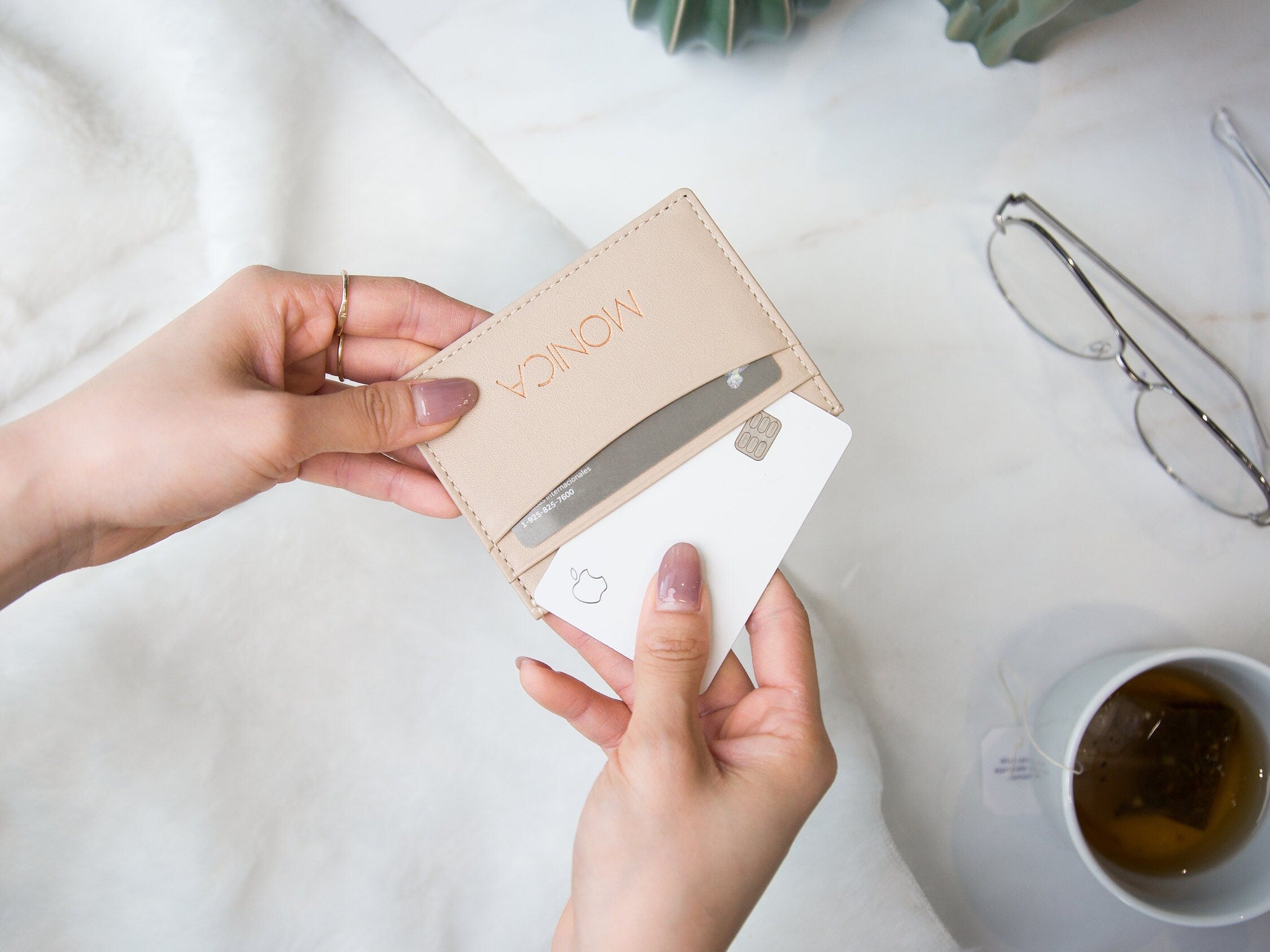 Embossed Leather Card Holder