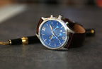 Metal Watch & Glass Top Walnut Gift Box