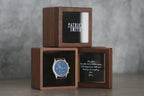 Metal Watch & Glass Top Walnut Gift Box