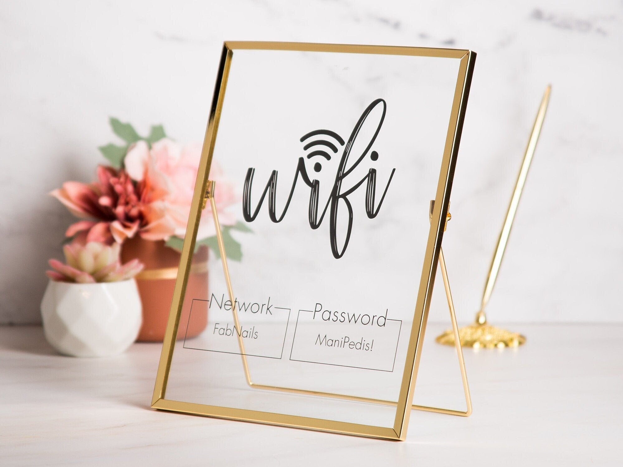 Gold Glass Wifi Sign