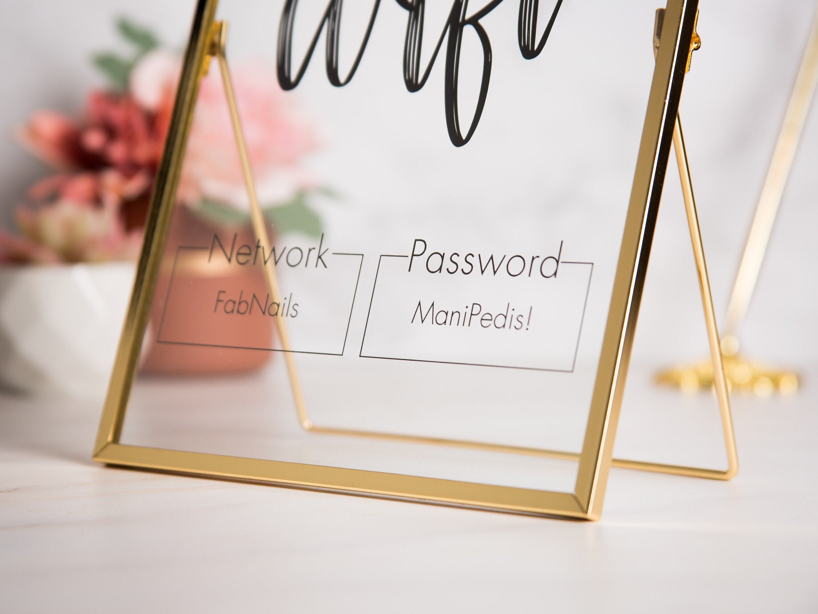 Gold Glass Wifi Sign