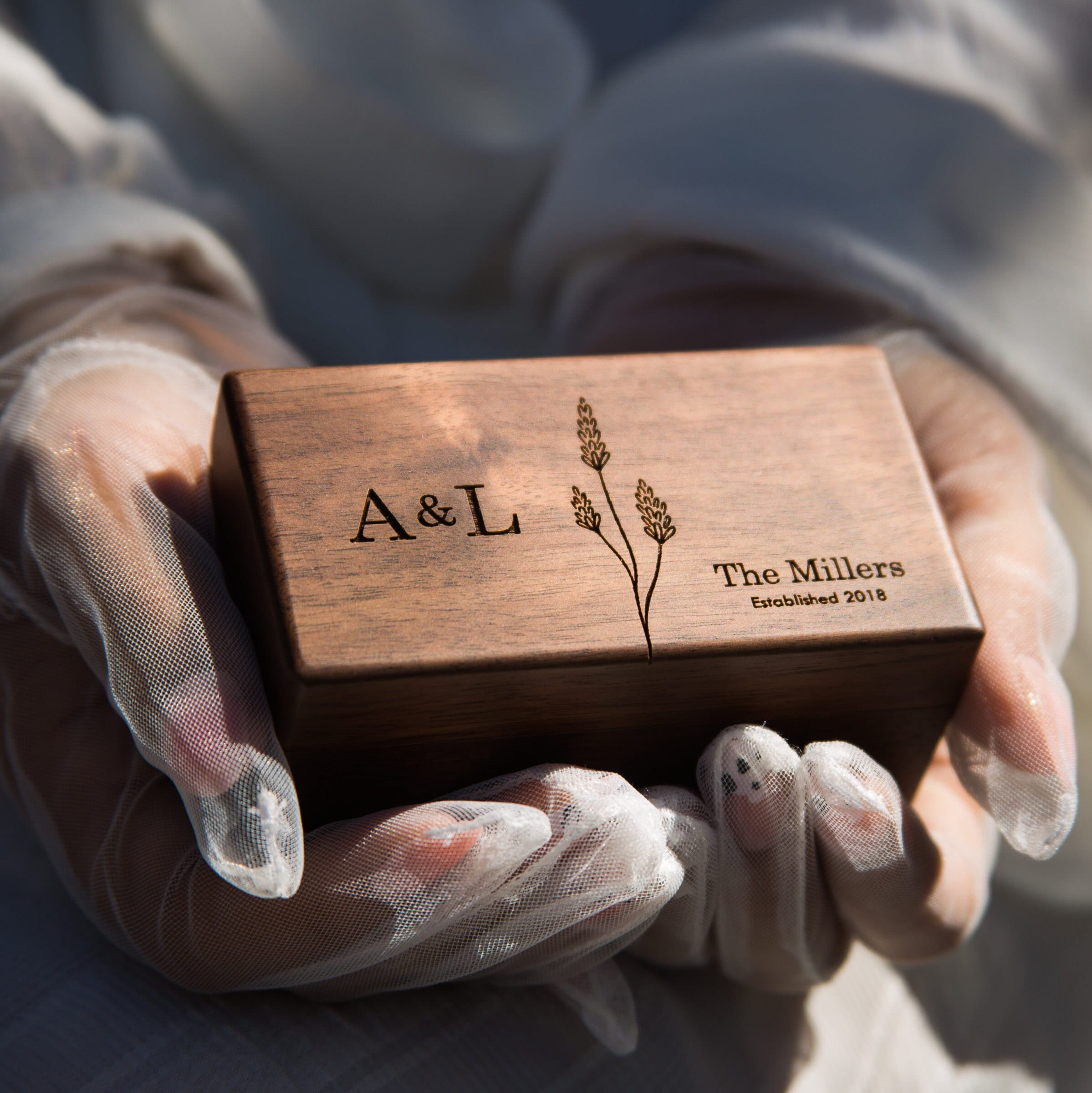 Quad Wood Ring Box - Storage for 2-4 Rings