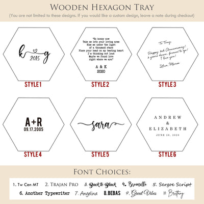 Hexagon Wood Tray - Engraved Key or Ring Dish, Wedding Day Gift for Mom Mother of the Bride Groom MIL Women, Gift from kids, son or daughter