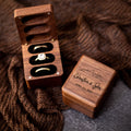 Triple Flip Wood Ring Box for 3 Rings