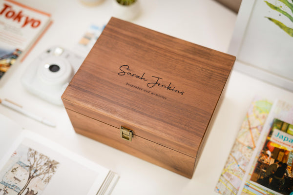 Wood Storage Box w/ Hinge Lid (D6)