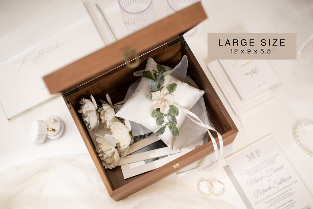 Engraved Cursive Name Wood Storage  Box – Engagement Gift