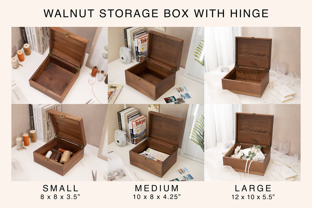 Engraved Cursive Name Wood Storage  Box – Engagement Gift