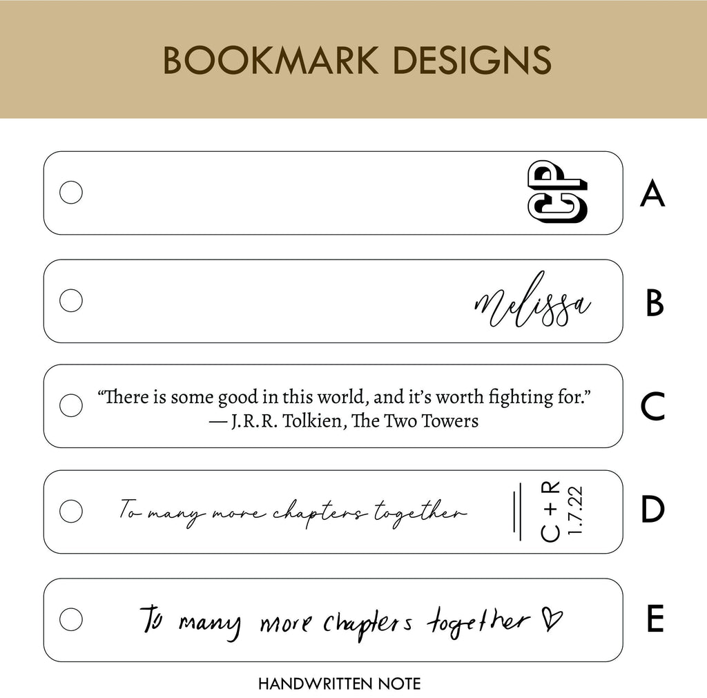 Engraved Leather Bookmark