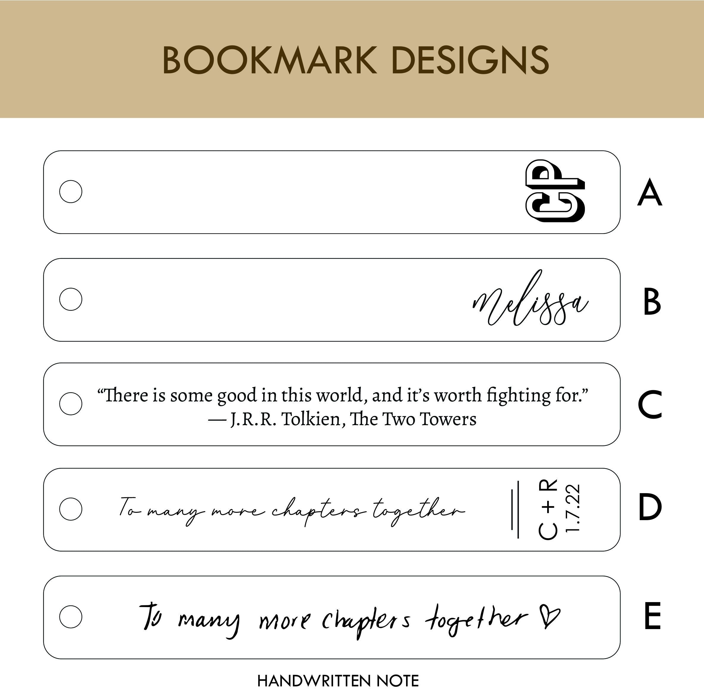 Engraved Leather Bookmark