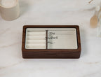 Wood Jewelry Box w/ Glass Lid (Design 2 Black)