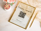 Gold Glass Scan To Bless QR Sign