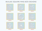 Square Gold Glass Ring Box with Moss
