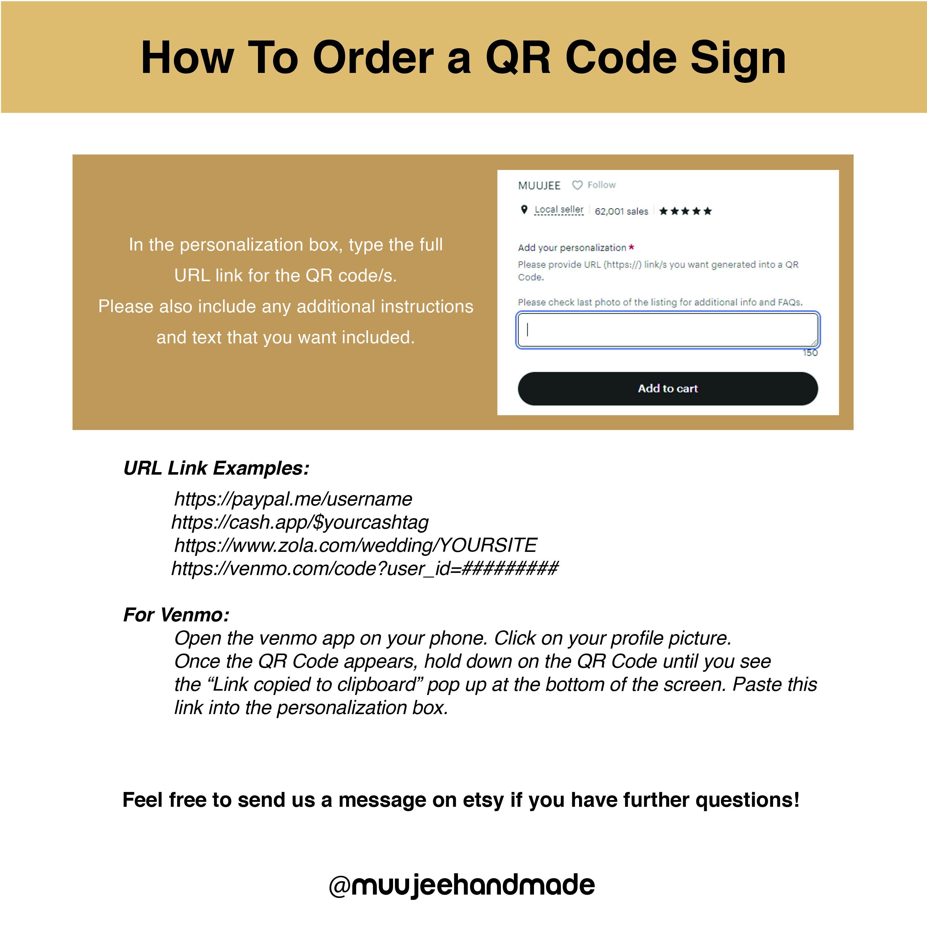 Gold Glass Scan To Bless QR Sign