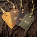 Embossed Initials Leather Luggage Tag - Destination Wedding Keepsake