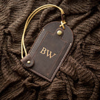 Embossed Initials Leather Luggage Tag - Destination Wedding Keepsake