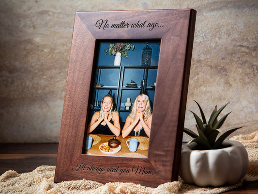 Engraved Wood Frame - Optional Photo Print, Thoughtful Gift For Mom Birthday Mother's Day Best Mommy Ever, Sentimental Grandparents Gift