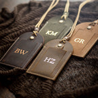 Embossed Initials Leather Luggage Tag - Destination Wedding Keepsake