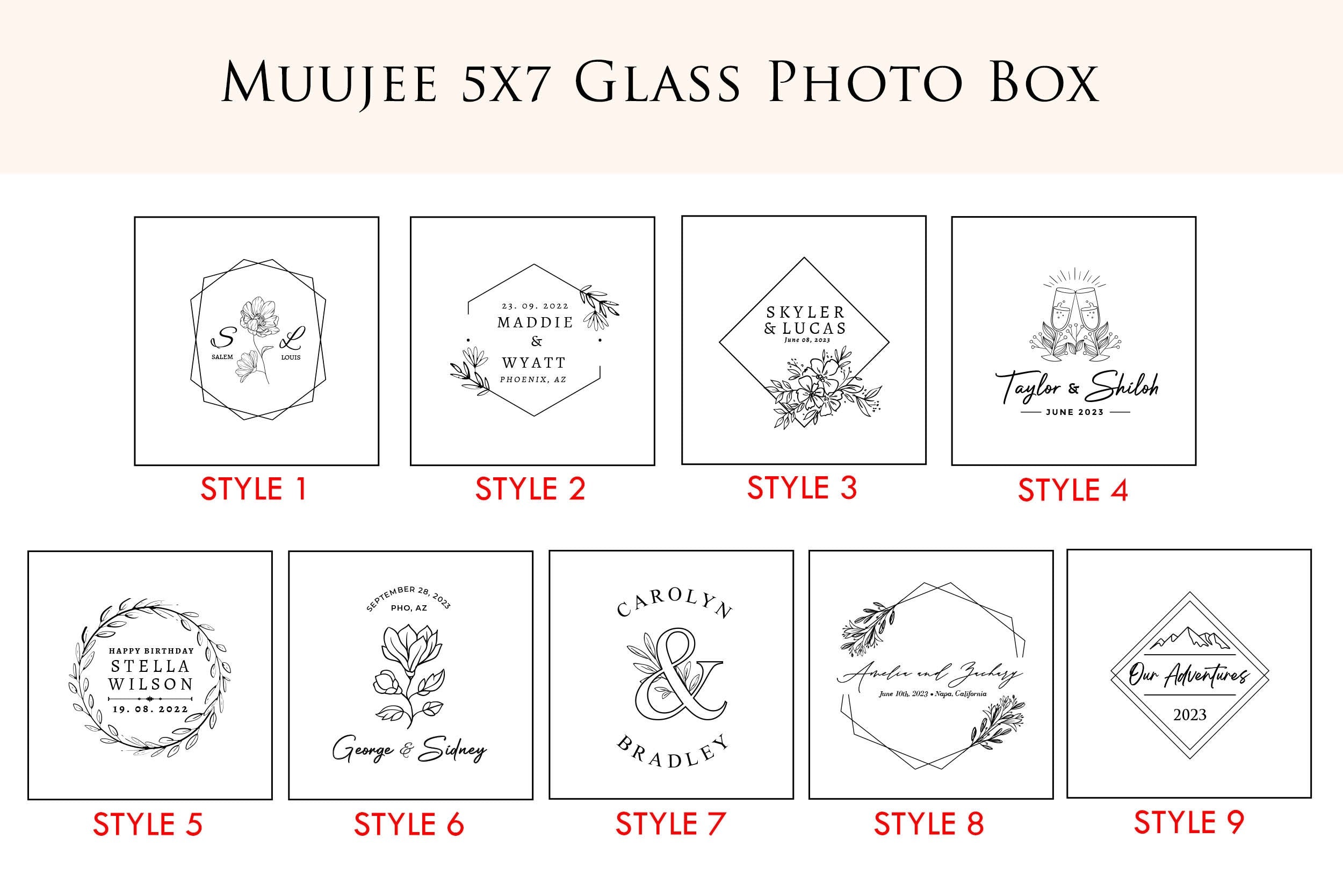 5x7" Gold Glass Photo Box - Mom & Daughter Picture Keepsake Box