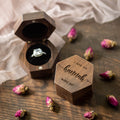Hexagon Mini Flip Wood Ring Box