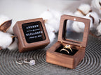 Square Double Ring Box with Glass Lid