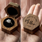 Hexagon Mini Flip Wood Ring Box