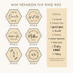 Hexagon Mini Flip Wood Ring Box
