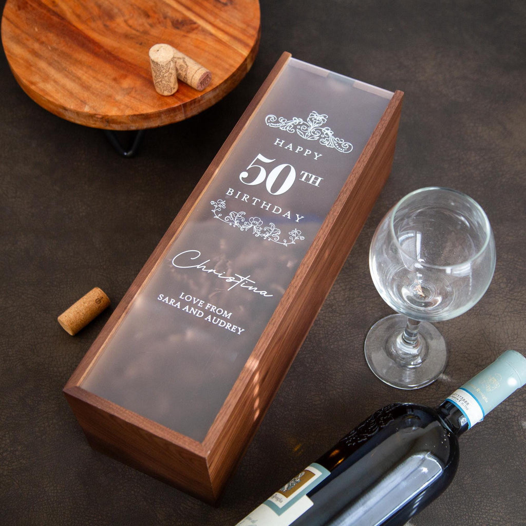 Acrylic Lid Wine Box - Custom Wooden Wine & Champagne Gift Box