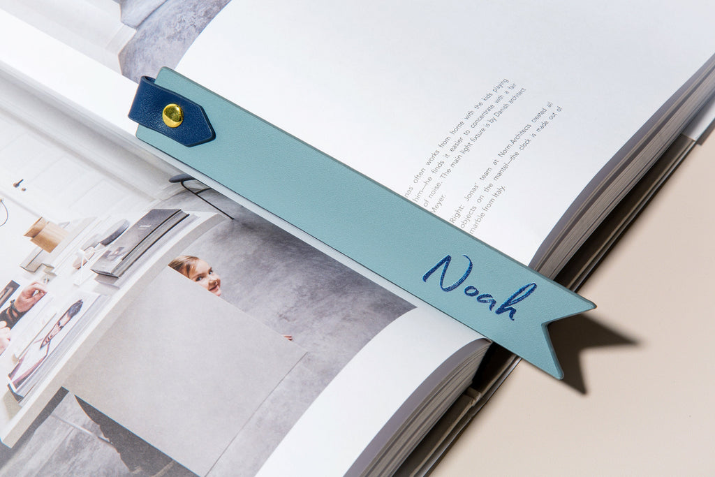 Personalized Leather Bookmark w/ Loop (Design 3)