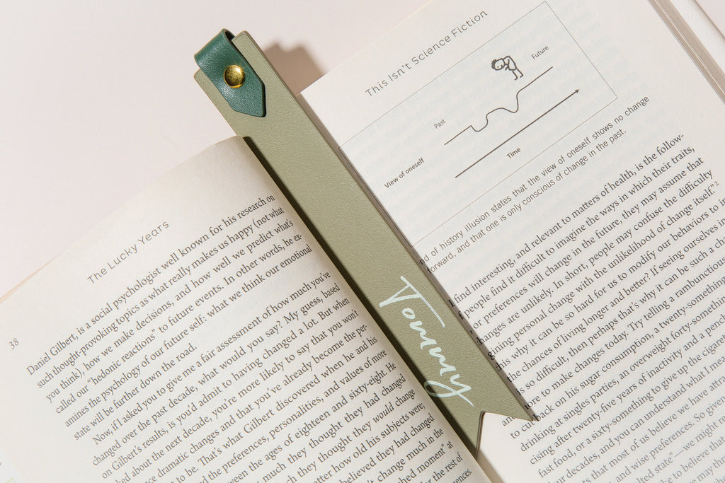 Personalized Leather Bookmark w/ Loop (Design 3)