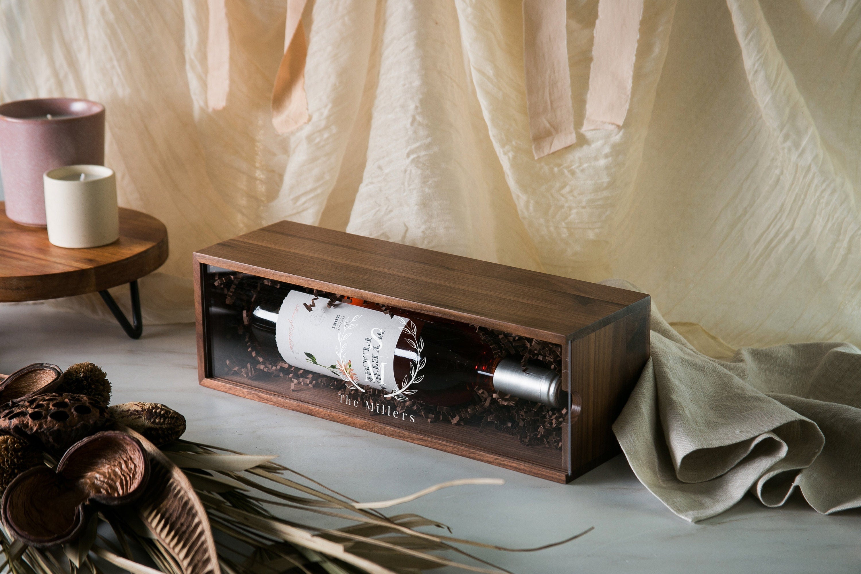 Acrylic Lid Wine Box (Design 8)