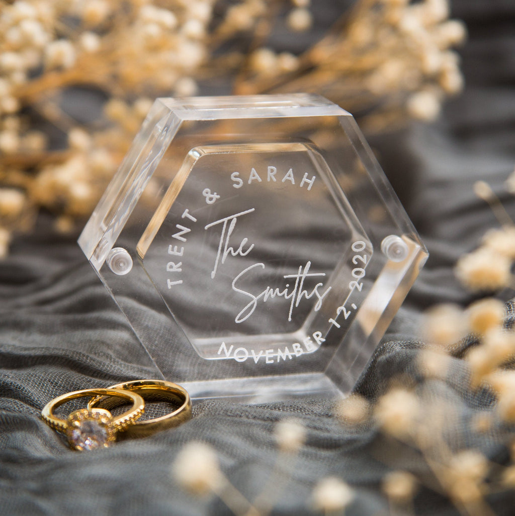 Clear Hexagon Ring Box