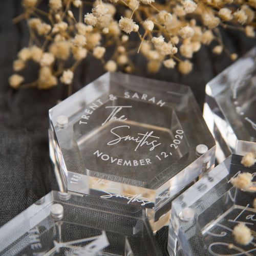 Clear Hexagon Ring Box
