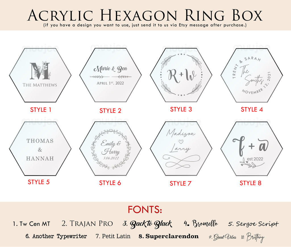 Clear Hexagon Ring Box