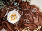 Acrylic Cube Ring Box with Rose Ring Holder