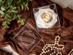 Acrylic Cube Ring Box with Rose Ring Holder