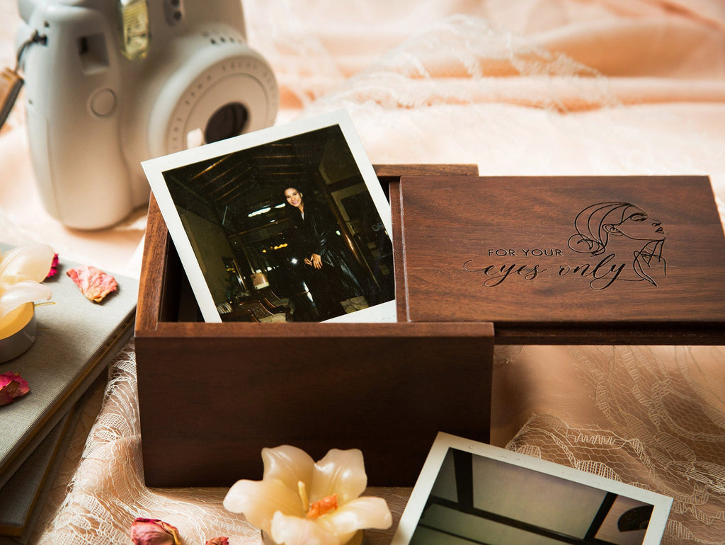 Custom Engraved Polaroid Instax Photo Box – Boudoir Gift for Groom & Bride