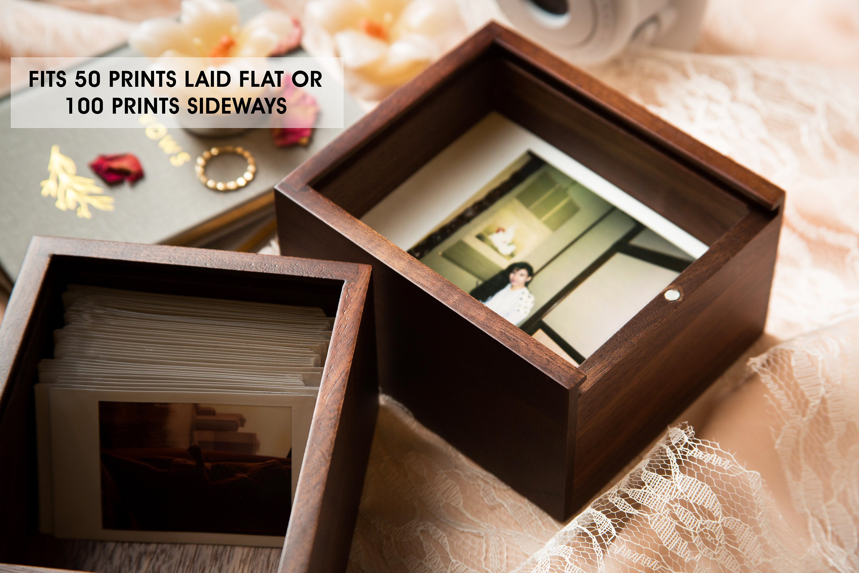 Custom Engraved Polaroid Instax Photo Box – Boudoir Gift for Groom & Bride