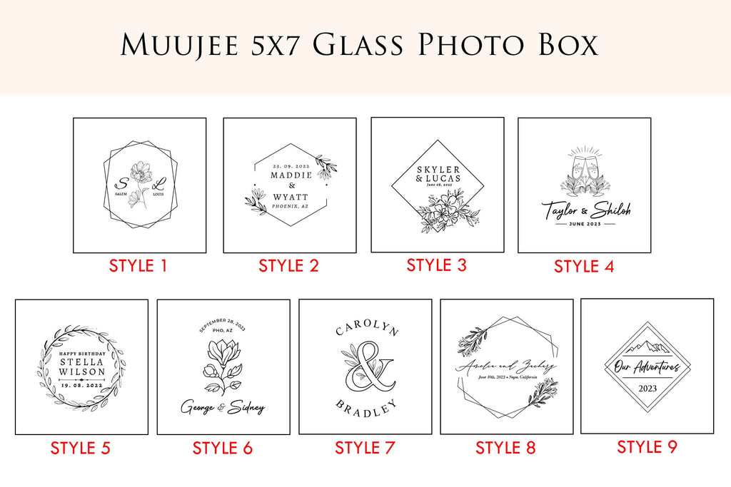5x7" Gold Glass Photo Box