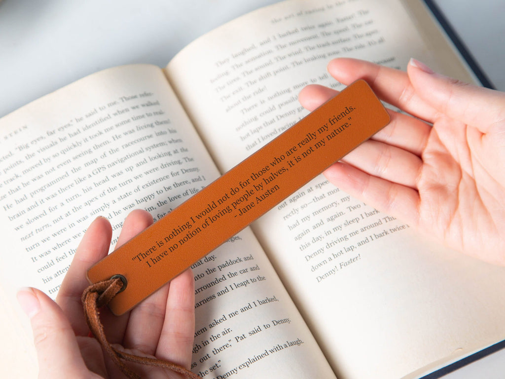 Personalized Engraved Leather Bookmark