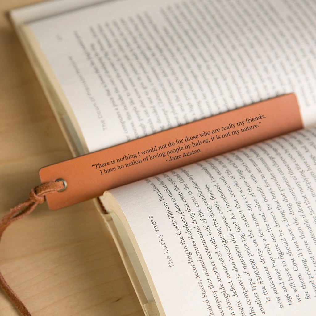 Personalized Engraved Leather Bookmark