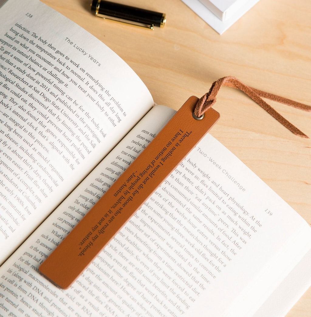 Personalized Engraved Leather Bookmark