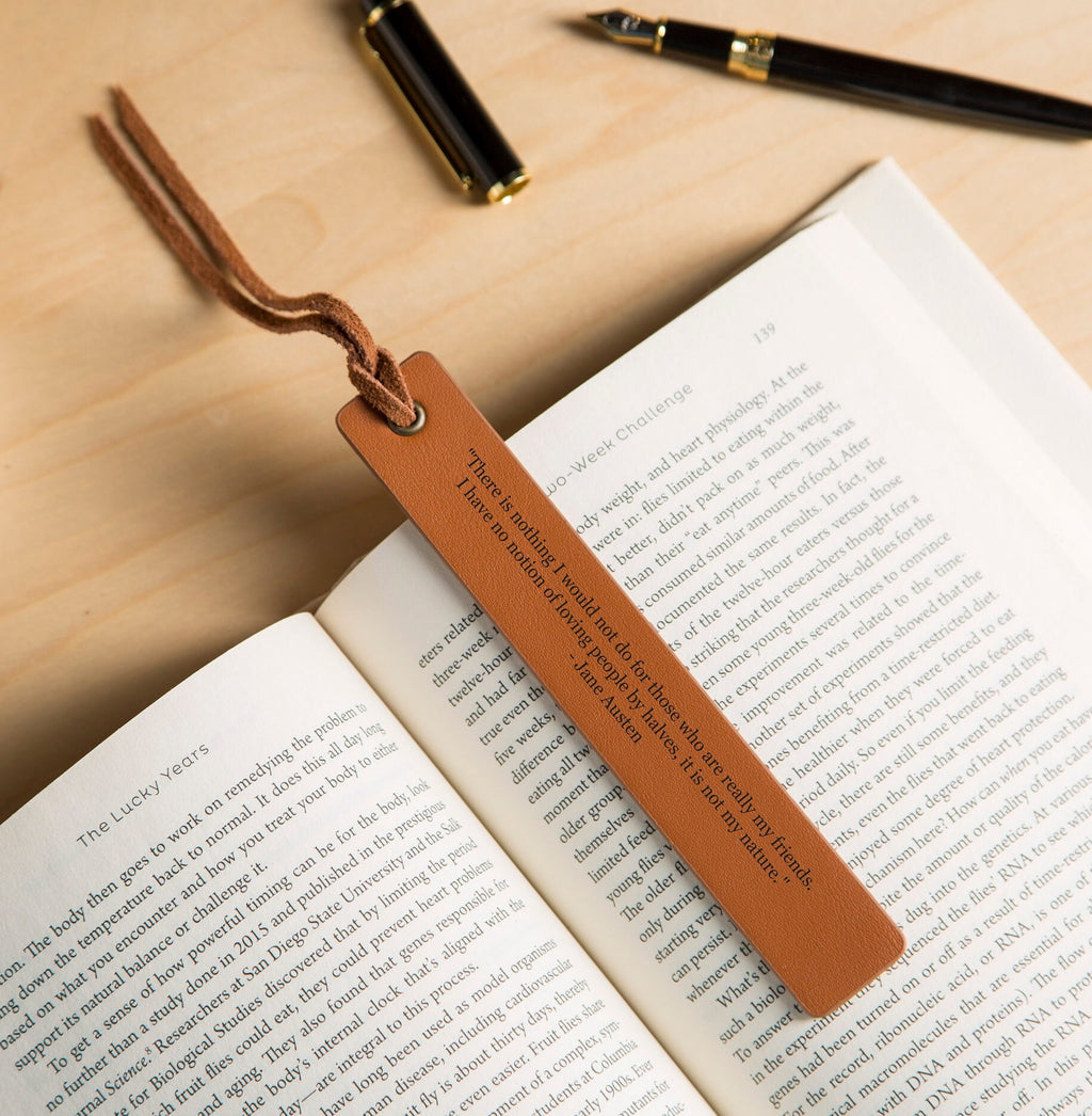 Personalized Engraved Leather Bookmark