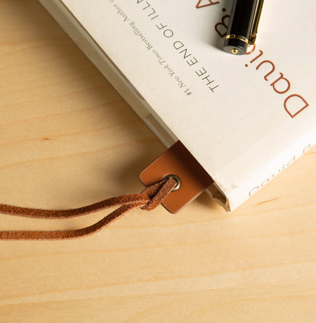 Personalized Engraved Leather Bookmark